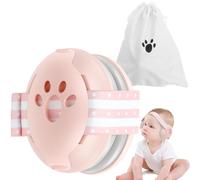 BOBASH Protección auditiva para bebé, orejeras para niños de 1 a 36 meses, con diadema ajustable, protección contra el ruido, reducción de ruido para dormir, viajes, conciertos, entorno ruidoso, Rosa