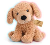Bobbie & Laxi Animal de peluche amarillo refrigerable y apto para microondas, sentado y acostado, animales de peluche con peso para niños, mujeres, niñas, regalos de perro amarillo con aroma a lavanda