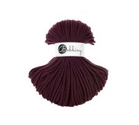 Bobbiny Cordón trenzado de algodón de alta calidad, 5 mm x 100 m, versátil cordón de macramé para tejer, tejer, manualidades y decoración del hogar, cuerda colorida de alta calidad, color burdeos