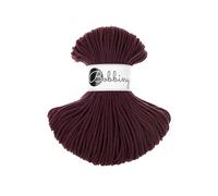 Bobbiny Cordón trenzado de algodón junior, 3 mm x 100 m, versátil para tejer, tejer, manualidades y decoración del hogar, cuerda colorida de alta calidad, color burdeos cálido