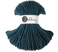 Bobbiny Cordón trenzado de macramé de 5 mm (azul pavo real), 50 m