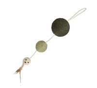 Bobby Canifrance, Plume, Poste Rascador Juguetes para Gatos en Cuerda reciclada, con Bolas y Plumas, para Colgar, Verde, 55 x 12 cm