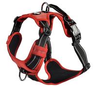 Bobby Canifrance, Rando Walk, Arnés para Perro, Arnés para Perro Mediano Pequeño Perro Grande en Nylon, Seguro, Cómodo, Reflectante, Ajustable, Rojo, L/46-70 x 2,5 cm