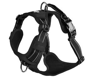 Bobby Canifrance, Rando Walk, Arnés para Perro, Arnés para Perro Mediano Pequeño Perro Grande en Nylon, Seguro, Cómodo, Reflectante, Ajustable, Negro, S/32-48 x 1,6 cm
