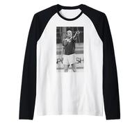 Bobby Charlton Football Legend Último Partido del Manchester United Camiseta Manga Raglan