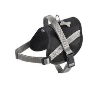 Bobby Easy Safe - Arnés para Perro con Medalla, Talla XS, de Nailon Reflectante con cubrecapa, Cierre de Hebilla Ajustable, Gris, tamaño del Contorno del Pecho 31-43 cm
