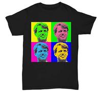 Bobby Kennedy Pop Art Unisex 100% Cotton Short-Sleeve T-Shirts Black L