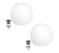 BOBBY - Lote de 2 bolas luminosas inalámbricas flotantes LED multicolor regulable (30 cm, con mando a distancia y base de inducción)