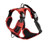 Bobby Rando Walk - Arnés para Perros Talla XS, de Nailon Reflectante, Hebillas Ajustables de Cierre Seguro, fácil de Poner, Rojo, Cuello Redondo 20-32 cm, Contorno de Pecho 36-43 cm