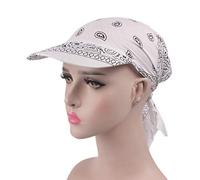 BOBEINI Gorro de bufanda, unisex, con visera preajustada, bandana turbante para mujer, bohemio, cachemira, estampado floral, nudo trasero, gorra de béisbol ajustable para el sol, bufanda