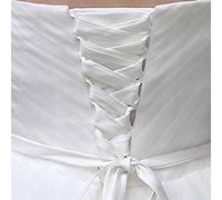 bobeini - Vestido de Novia de 118 Pulgadas con Cremallera de Repuesto, corsé Ajustable, Juego de Espalda con Cordones, Cintas de satén para Vestido de Noche de Banquete Nupcial, Color Blanco