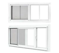 BOBIBAN Paquete de 2 ventanas para cobertizo, ventana corredera blanca de 25,4 x 45,7 cm (10" x 18"), adecuada para gallinero, cobertizo, hogar, granero - Ventana de travesaño con vidrio templado y
