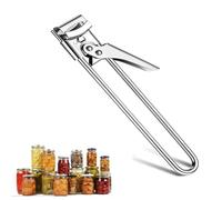 Bobihoney Abrelatas Multifunción, Abridor de Botes Ajustable, Abre Botes Tarros Acero Inoxidable, para Familias, Mujeres, Niños y Personas Mayores (Plata)