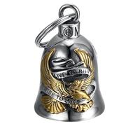 BOBIJOO Jewelry - Campana de Motocicleta Eagle US Live TO Ride Amuleto MOCY Bell Acero Inoxidable Plateado Oro