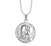 BOBIJOO JEWELRY - Colgante Medalla Milagrosa de la Inmaculada Concepción de la Bienaventurada Virgen María de Plata de Acero 316L