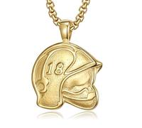 BOBIJOO JEWELRY - Pendentif Collier Homme Casque Sapeur Pompier France 18 Acier INOX Or Doré Plaqué 316L Chaîne