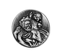 BOBIJOO JEWELRY - Pin's médaille de Saint-Christophe Vintage Matte 25 mm - Protection et Foi