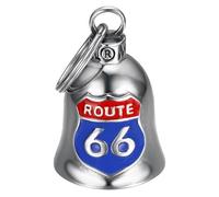 BOBIJOO Jewelry - Timbre de Moto Mocy Bell Route 66 USA Acero Inoxidable Plata