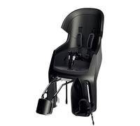 BOBIKE 8010900001 - Silla Bicicleta Reclinable Trasera fijación al Cuadro Exclusive Evolve Maxi con diseño Envolvente, suspensión integrada y arnés 5 Puntos para niños, Negro Urbano