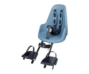 BOBIKE 8012000025 - Silla Portabebé Bicicleta Delantera One Mini Anclaje en Cuadro - Segura y Elegante para niños de 9 Meses a 3 años, hasta 15 kg, Azul Ciudadela