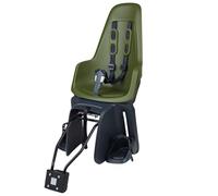 BOBIKE 8012200020 - Silla Bicicleta Trasera ONE MAXI 1P&E-BD para Portaequipajes y Cuadro - Versátil con opciones de montaje dual, para niños de 9 meses a 6 años, hasta 22 kg, Verde Oliva