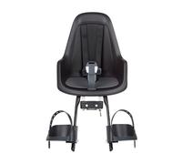 Bobike 8012500008 Go Mini Asiento de Bicicleta Frontal para Bebés y Niños para Tubo de Dirección - Seguro, Ajustable, Cómodo y Estiloso para Bebés de 9 Meses a 3 Años, hasta 15kg, Negro Urbano