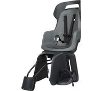 BOBIKE 8012700005 - Silla Trasera GO Maxi con Sistema reclinable para Bicicletas con Ruedas de 26” a 29” Apta para niños con Peso máximo de 22kg con Anclaje en el Cuadro en Color Gris Macarrón