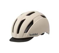 BOBIKE 8741300001 - Casco City Bicicleta para Hombres y Mujeres Ajustable Talla M (52-58cm) con Visera Desmontable y certificación CE en Color Crema