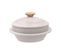 Bobikuke Cacerola Alta con Tapa, 18 cm Coreano Dolsot Bowl Olla de Piedra Antiadherente, para Bibimbap Sopa - Blanco