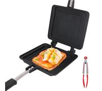 Bobikuke Sartén Antiadherente de Doble Cara, Sartén Multifunción Cuadrada de Cocina para Tortillas Sándwiches Tostadora de Desayuno para Acampar al aire libre, Sin PFOA