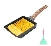 Bobikuke Sartén Tortilla Japonesa, Sartén Cuadrada Tamagoyaki Sartén Rectangular de Aluminio Antiadherente para Inducción y Gas - Negro