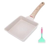 Bobikuke Sartén Tortilla Japonesa, Sartén Cuadrada Tamagoyaki Sarten Rectangular de Aluminio Antiadherente para Inducción y Gas - Blanco