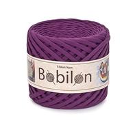 Bobilon Ovillo de lana para camiseta estilo Fettuccini Zpagetti, 7-9 mm, 100% algodón, color morado