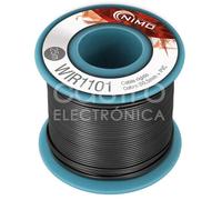 Bobina Alambre Rígido Cobre 0.5mm (Negro) para Montajes - 25 mts