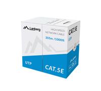 Bobina Cat.5E LANBERG UTP 305M Solid CCA Negro