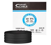 Bobina de Cable RJ45 para Exteriores UTP Nanocable 10.20.0304-EXT-BK Cat.5e/ 305m/ Impermeable/ Negro