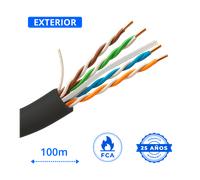 Bobina Cable UTP Exterior Cat-6 100 Metros Cobre 100%