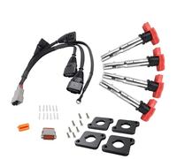 Bobina coche Compatible Con A4 B5 1.8T 1997-2001 1.8T A 2.0T FSI R8 Kit De Arnés De Conversión De Bobina De Encendido Kit CoilPacks(Black kit)