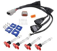Bobina coche Compatible Con VW Para Passat B5 Para Golf Para J&etta 1,8 T A 2,0 T FSI R8 Kit De Encendido Bobina ICM En Paquetes De Enchufe Arnés De Conversión(Blue)