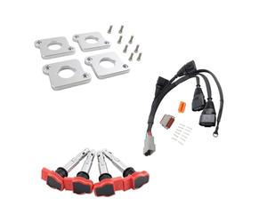 Bobina coche Compatible Con VW Para Passat B5 Para Golf Para J&etta 1,8 T A 2,0 T FSI R8 Kit De Encendido Bobina ICM En Paquetes De Enchufe Arnés De Conversión(GRAY)