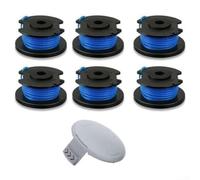 Bobina con línea para recortadoras de cuerda inalámbricas, línea de nailon de 0.08 pulgadas de diámetro, 11 pies de longitud por carrete, paquete de 6 + 1 cubierta, adecuado para modelos CR2000