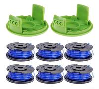 Bobina de cable de recortadora 1 65 mm con 4 9 m de longitud, fácil ajuste para modelos Greenworks G24LT y G24LTK2 (6+2)