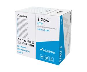 Bobina de Cable Ethernet Lanberg U/UTP RJ45 CCA AWG 23 - 100m Gris