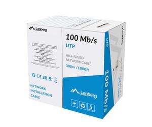 Bobina de Cable LAN Lanberg UTP RJ45 305m CCA AWG24 Gris
