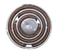 Bobina de calefacción eléctrica segura para cocinar con arreglo de cableado externo y placa de aluminio para mantener una transferencia de calor constante b)