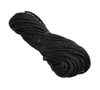 Bobina de cuerda de polietileno de alta densidad negra de 6 mm x 30 m, fuerte, duradera y resistente a los rayos UV para uso en exteriores, marina, industrial, 1 rollo