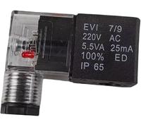 Bobina de electroválvula neumática de 24 V y 220 V (1 unidad) - Caja de conexiones con indicador luminoso(With light DC24V)