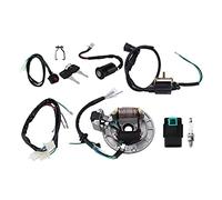 Bobina de Encendido,Caja Cdi,de ConversióN de BujíAs,Juego de Bobina E Estator EléCtrico,Arné E Cableado CuáDruple para Moto E Y VehíCulos Todo Terreno Co Rranque A Patada de 50-140
