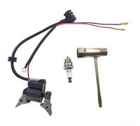 Bobina de encendido de alto rendimiento para desbrozadora de césped de 2 ciclos y 4 ciclos, pieza de repuesto del módulo de chispa, conjunto de encendedor de goma de metal de 230 mm de longitud