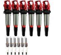 Bobina de Encendido for Coche Compatible Con X1 X3 X4 X5 X6 Z3 Z4 2001-2022 Paquete De Bobinas De Encendido 12138616153 12137594596(6xCoil Plug)